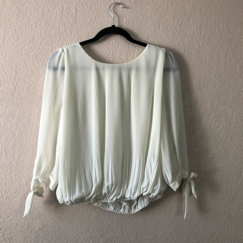 White formal long sleeve top